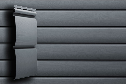 Виниловый сайдинг Grand Line Блок-хаус, Premium Acryl графит