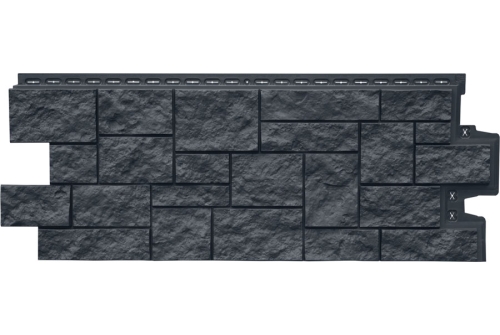 Фасадная панель Grand Line Дикий камень, Classic графит
