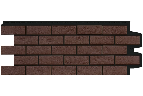 Фасадная панель Grand Line Состаренный кирпич, Design Plus каштан черный шов