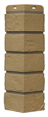 Угол для фасадных панелей Состаренный кирпич, Design Plus солома темно-бежевый шов