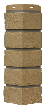 Угол для фасадных панелей Состаренный кирпич, Design Plus солома темно-бежевый шов