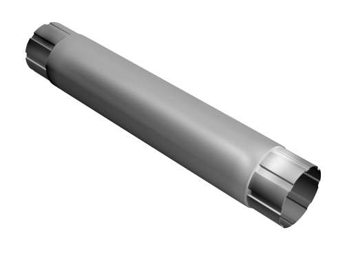 Труба круглая соединительная 1 м, RAL 9003