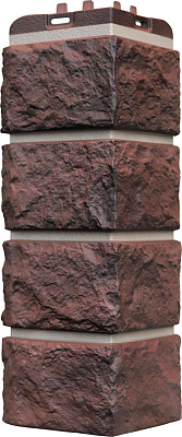 Угол для фасадных панелей Колотый камень, Design Plus кофе темно-бежевый шов