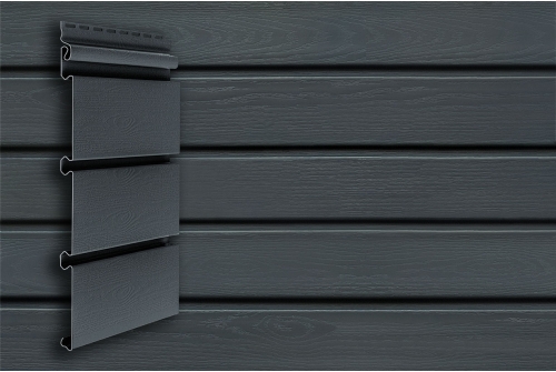 Виниловый сайдинг Grand Line Архитектурный планкен, Premium Acryl графит