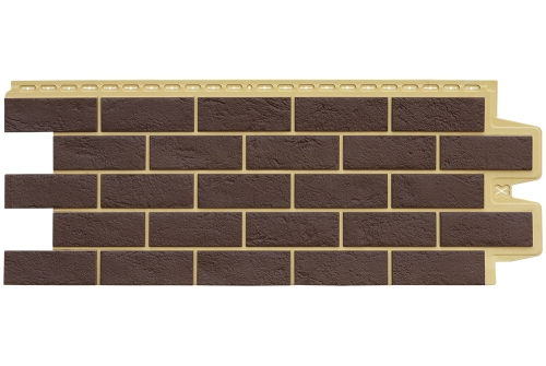 Фасадная панель Grand Line Состаренный кирпич, Design Plus каштан песочный шов